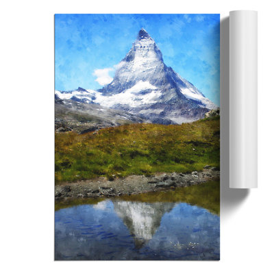 Matterhorn Mountain Painting - Frameless Print