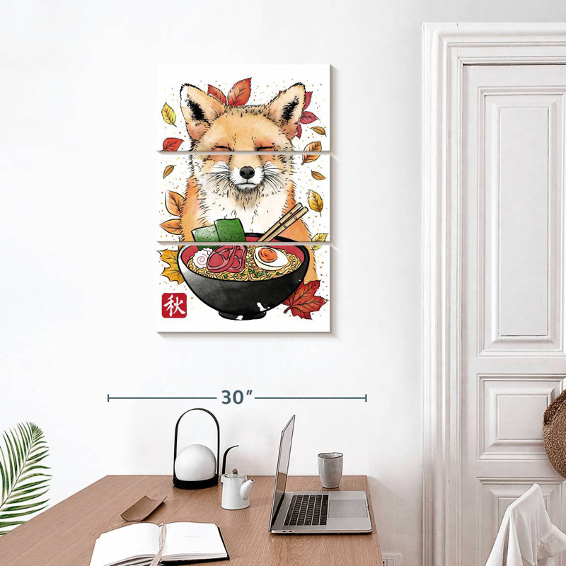 Fox Leaves And Ramen, 32" H x 20" W