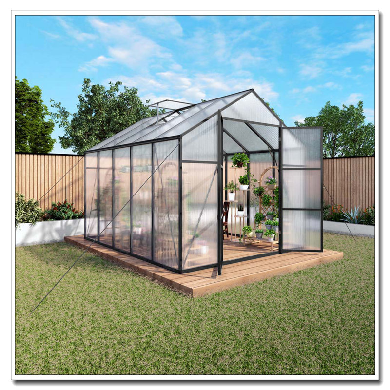 Serre en polycarbonate de 8 x 10 pi Newly Design, H 7,8 pi x l 8,1 pi x P 10,1 pi
