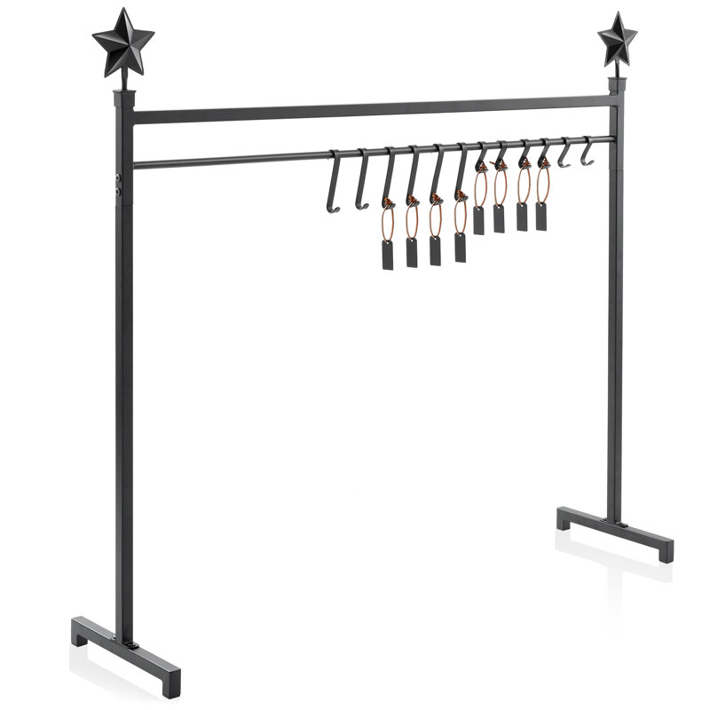 3ft Black Metal Christmas Stocking Holder Stand with Hooks