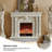 59.06"White Solid Wood Decorative Cabinet Fireplace Mantel-1664443719
