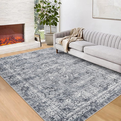 Tapis lavables rétro, tapis à poils courts pour tapis rétro modernes d'extérieur, antidérapant, tapis pour chambre à coucher, décoration intérieure, bureau, 5 x 7 pi