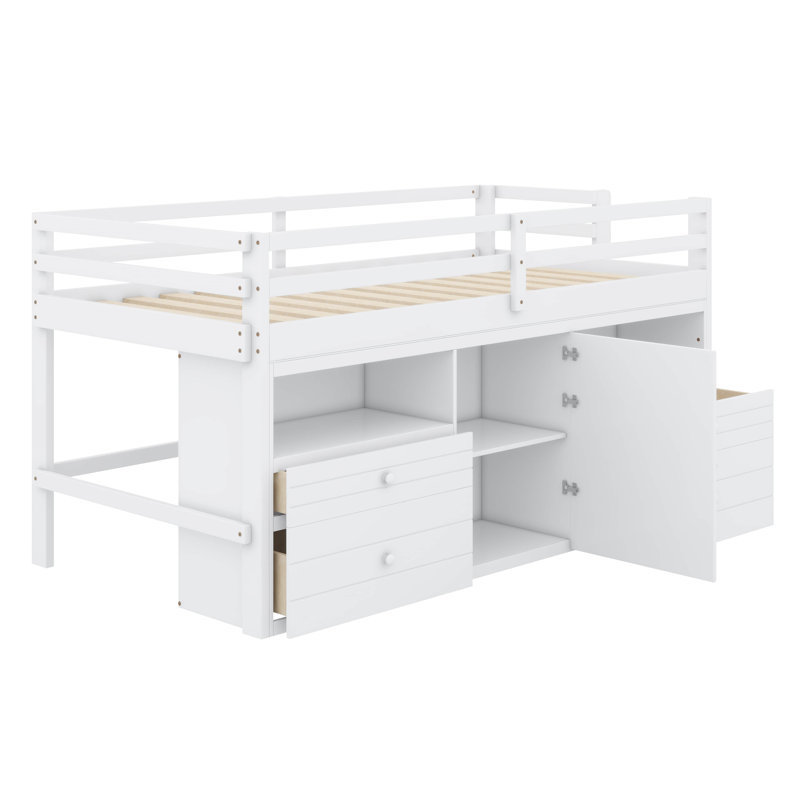Lit mezzanine simple Jons Kids, Blanc