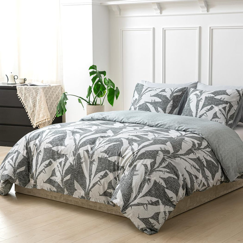 Microfiber Floral Duvet Cover with Pillowcases