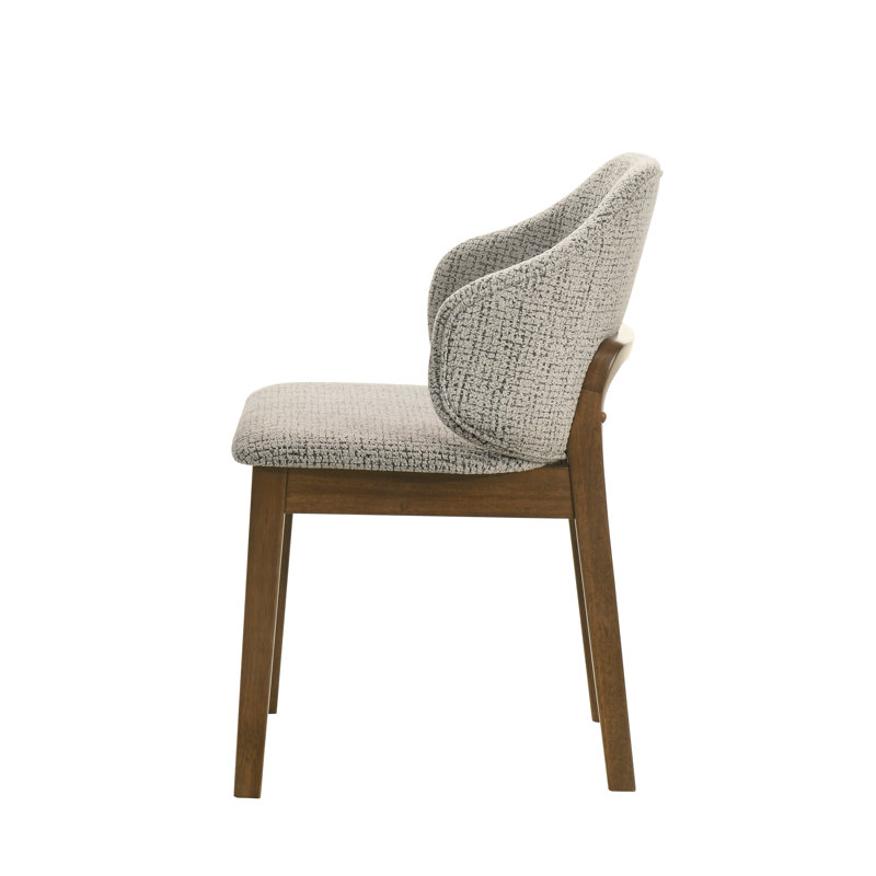 Chaise de salle à manger, l 22 po x H 21 po, chenille, bois synthétique, ensemble de 2, gris clair, avoine, noyer