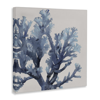 Branche de corail avec motifs circulaires sur toile, design par Karen Smith