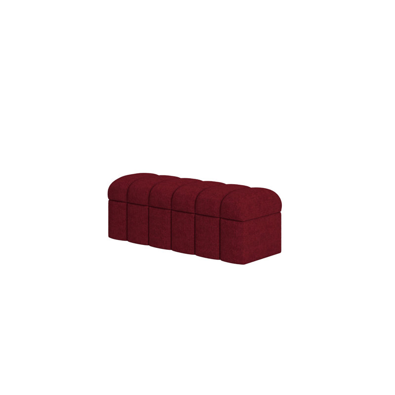 Upholstered Storage Bench, Red