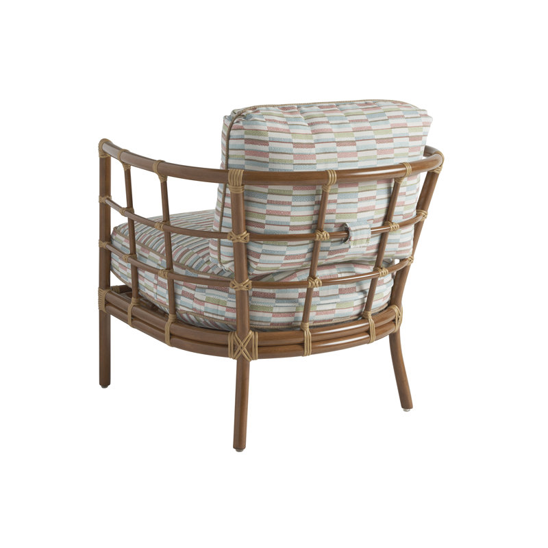 Sandpiper Bay Coastal Bamboo and Aluminum Patio Chair with Cushions
