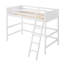 Lit mezzanine simple en bois massif avec échelle robuste