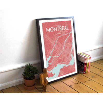 Montreal city map 1 Piece Wall Art