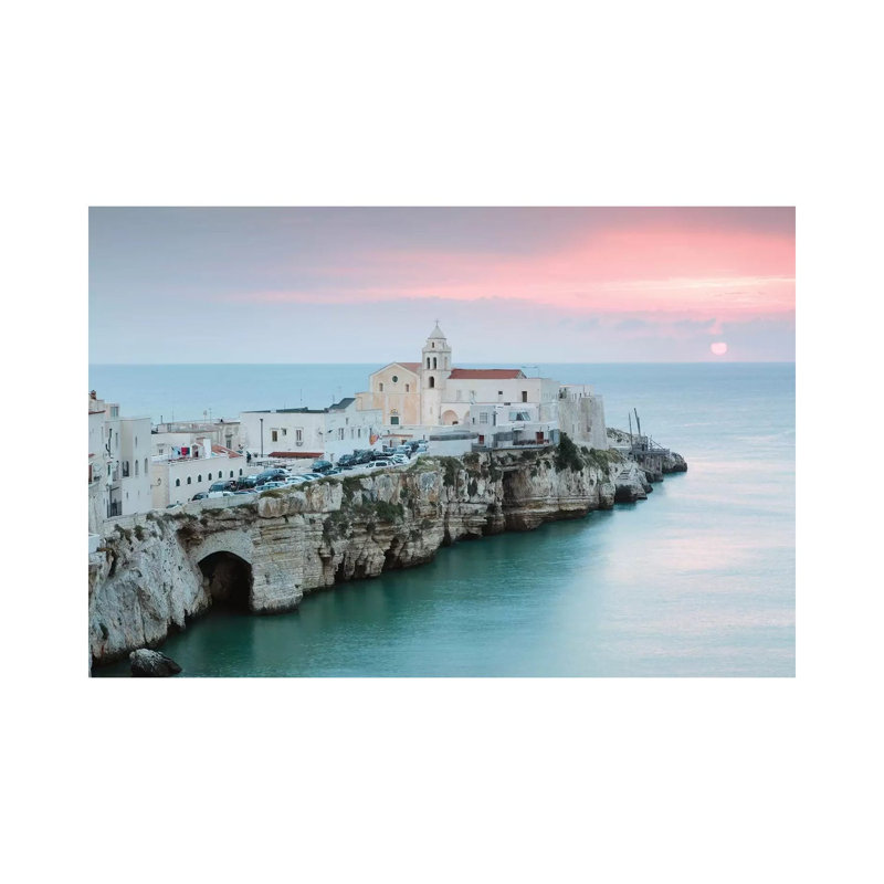 Sunrise Over Vieste Old Town, Apulia, Italy 1 Piece Wrapped Canvas Wall Art, 30.48 cm H x 45.72 cm W
