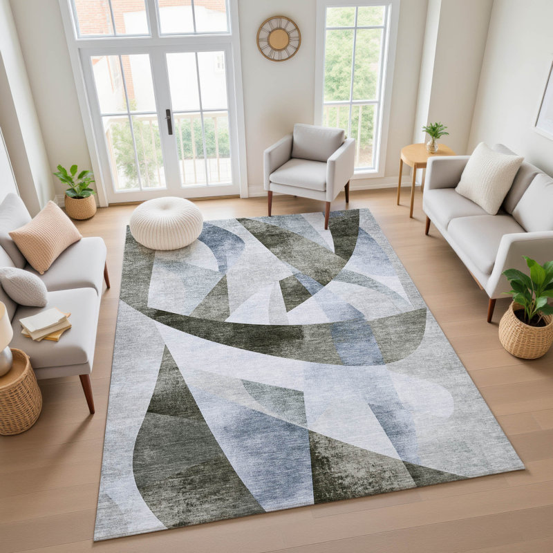 Tapis tourbillon AMF1836 lavable à la machine de qualité supérieure, Rectangle 5 pi x 7 pi 6 po