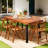 6-Person Indoor Outdoor Poplar Wood Dining Table,Teak Wood Finish