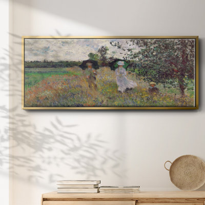 Promenade a Argenteuil 1875 par Monet, toile encadrée