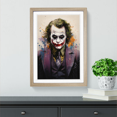 XYZ-FRM-V1223-3910 Joker Conceptual - Single Picture Frame Print on Wood