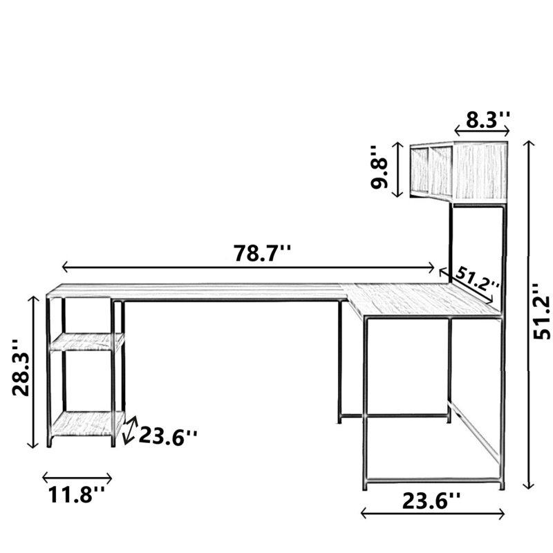 Araline L-Shaped Computer Desk