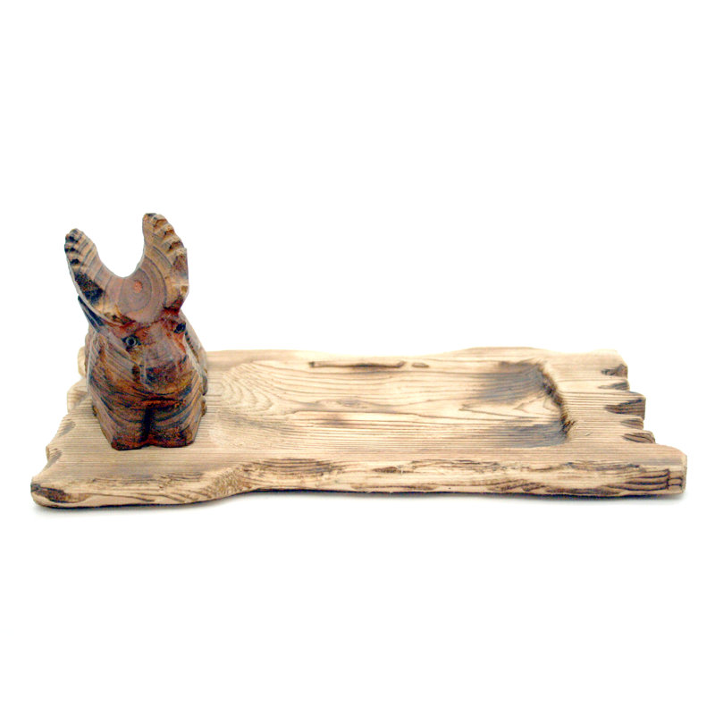 Assiette décorative en bois brun Dahlgren