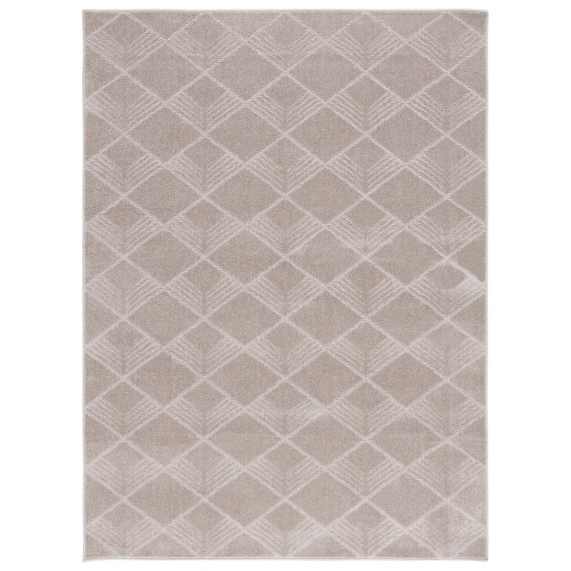 Pattern And Solid Performance Geometric Rug, Rectangle 6'7" x 9'