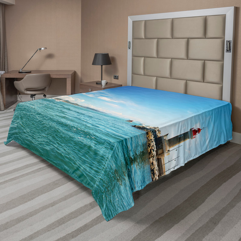 Multicolore Ambesonne, Drap plat pour très grand lit californien