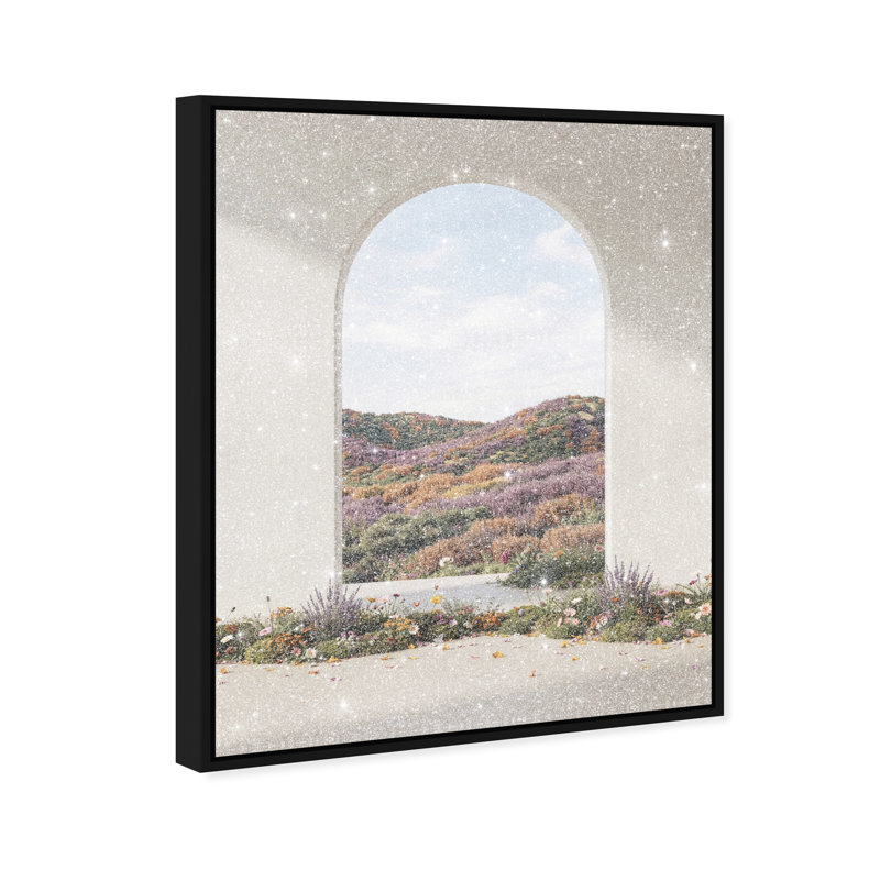 Window To Paradise II Print by Oliver Gal, 21"H x 25"W, Black Floater Frame