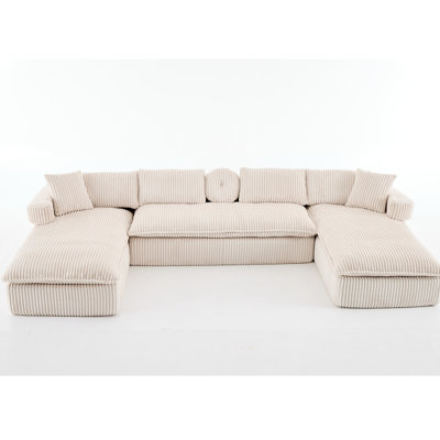 149" Oversized Sectional Couch With Deep Seat,7-in-1 U Shaped Modular Sofa, No Assembly