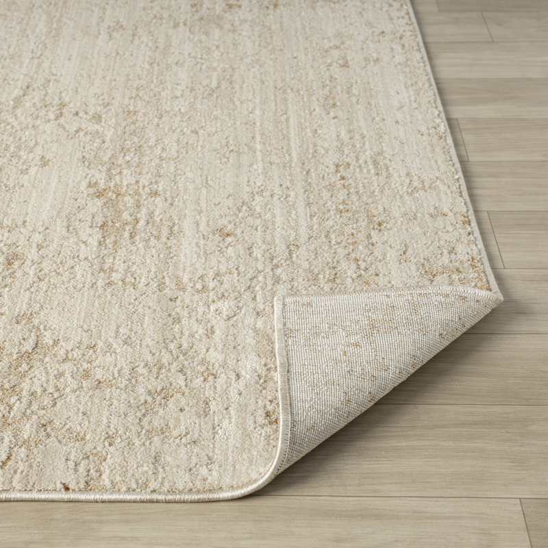 Melby Ivory/Beige Modern Abstract Power-loomed Indoor Area Rug, Rectangle 2' x 3'