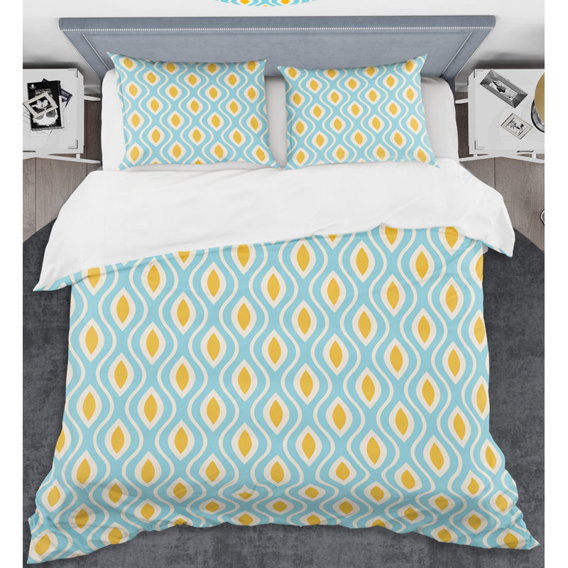 Ensemble de housse de couette Mid-Century, Housse simple + 1 taie décorative