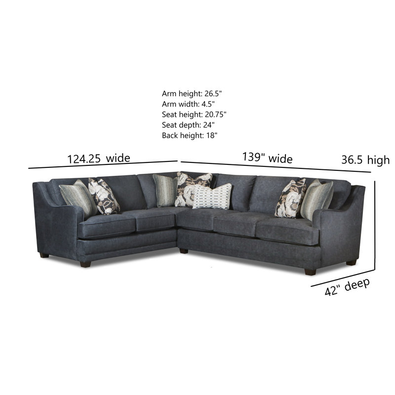 Kemberley Upholstered L-Shaped Sectional, Right Hand Facing