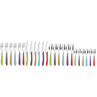 Amefa 18/0 Stainless Steel ECLAT Kaleidoscope Cutlery Set 24 Pieces for 6 People Multicoloured