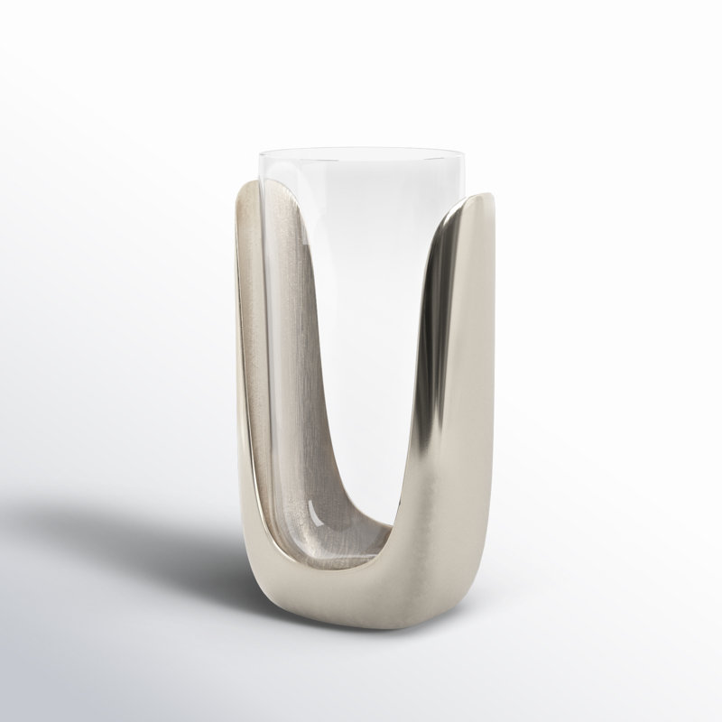 Hurricane Candle Holder, 11" H x 6" W x 6" D, Silver