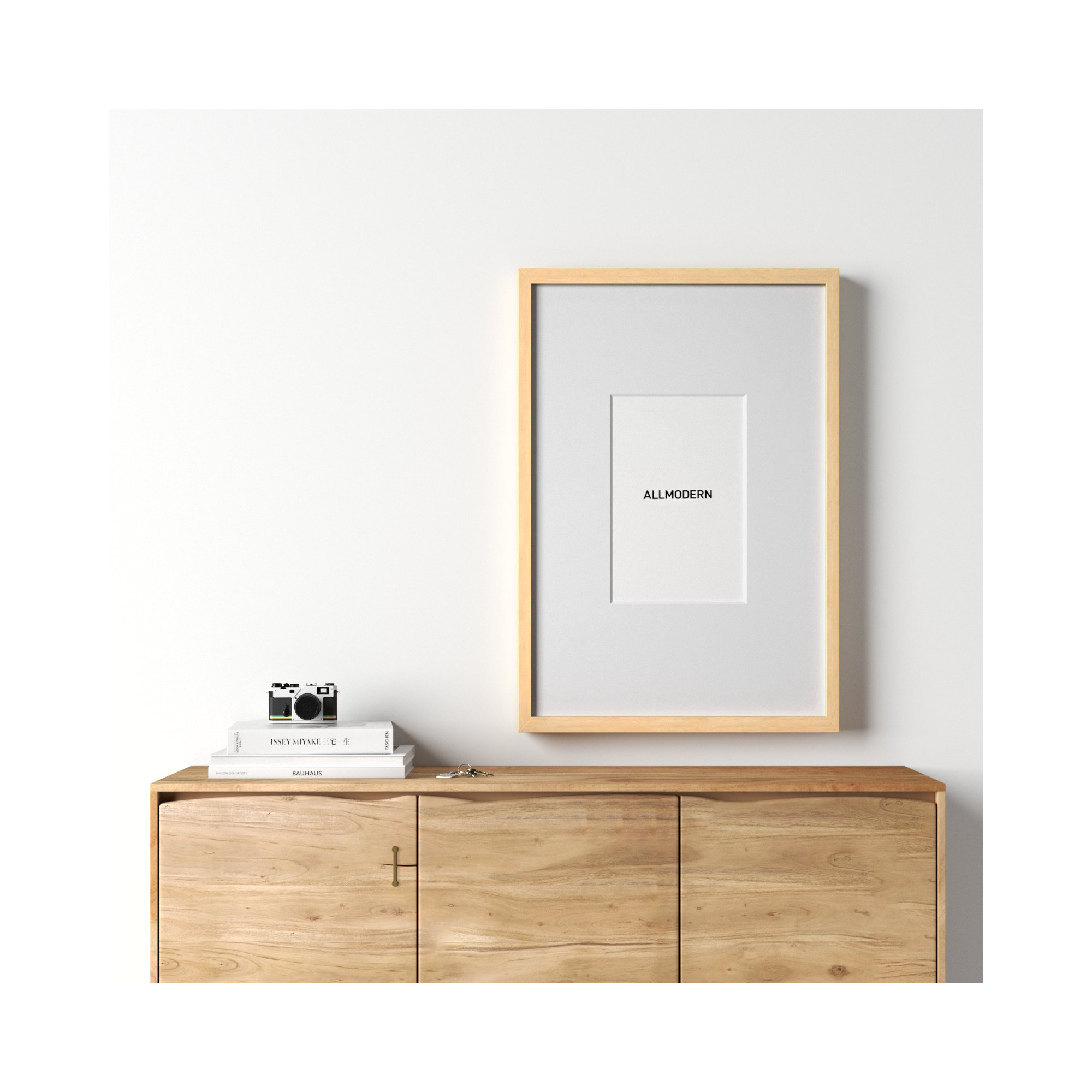 Capullo Wood Matte Picture Frame with Mat, Natural, 18" x 24", 24" x 30"