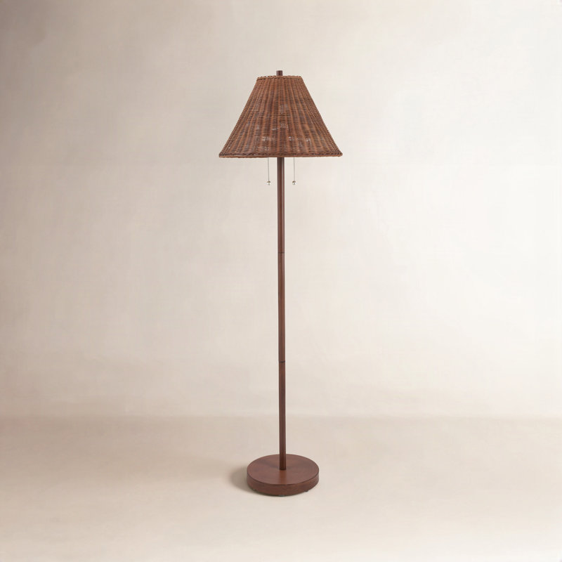 Igby Floor Lamp, Dark Brown Wood