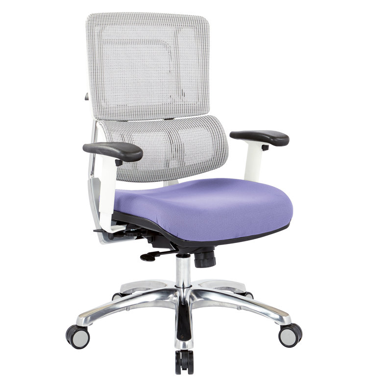 Pro-Line II Polyester Blend Task Chair, Polished Aluminum, Violet/White