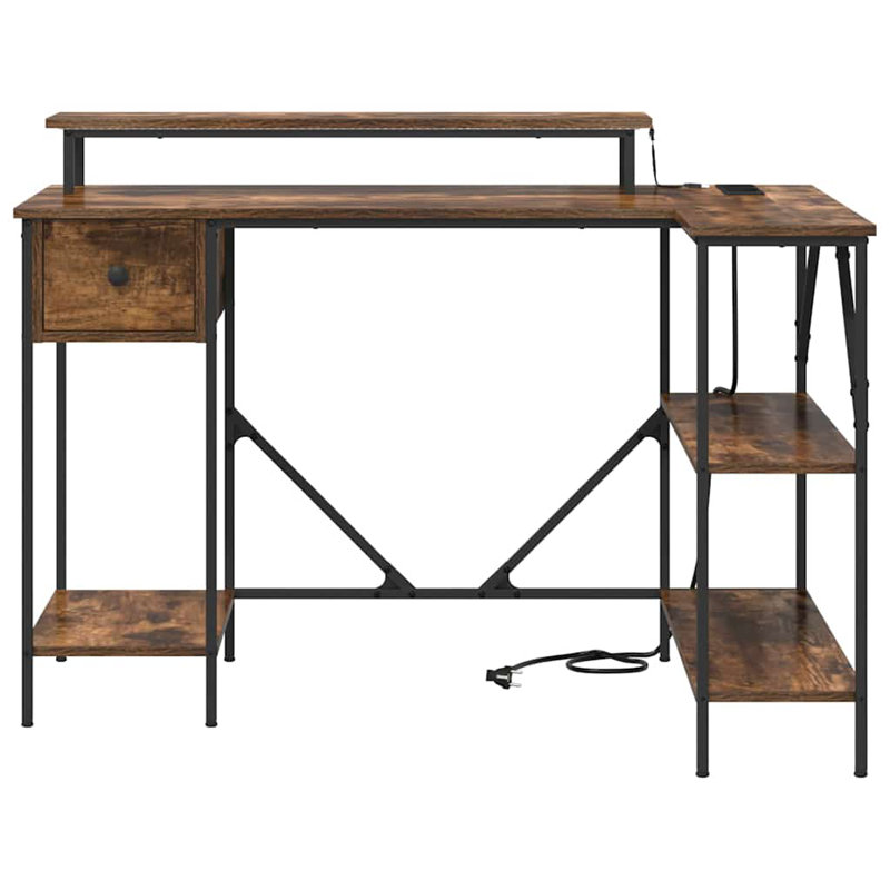 Computer Desk, Smoked Oak