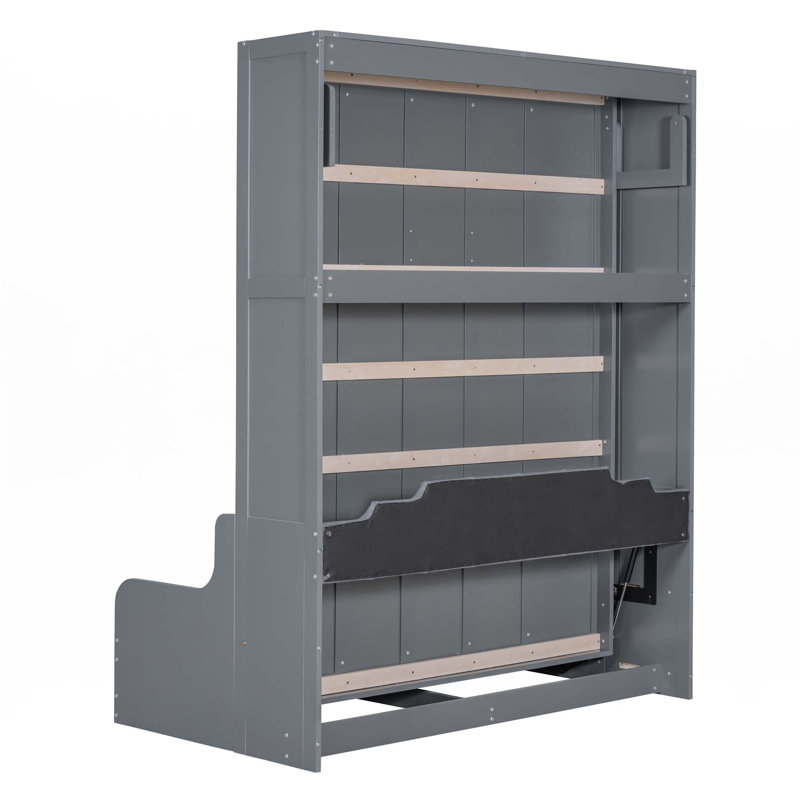 Soloma Queen Murphy Bed with Sofa Cushion, Gray