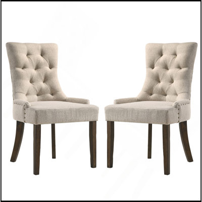 Ensemble de 2 chaises de salle à manger rembourrées en velours 