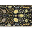 Tapis de couloir oriental noir Oushak Chobi