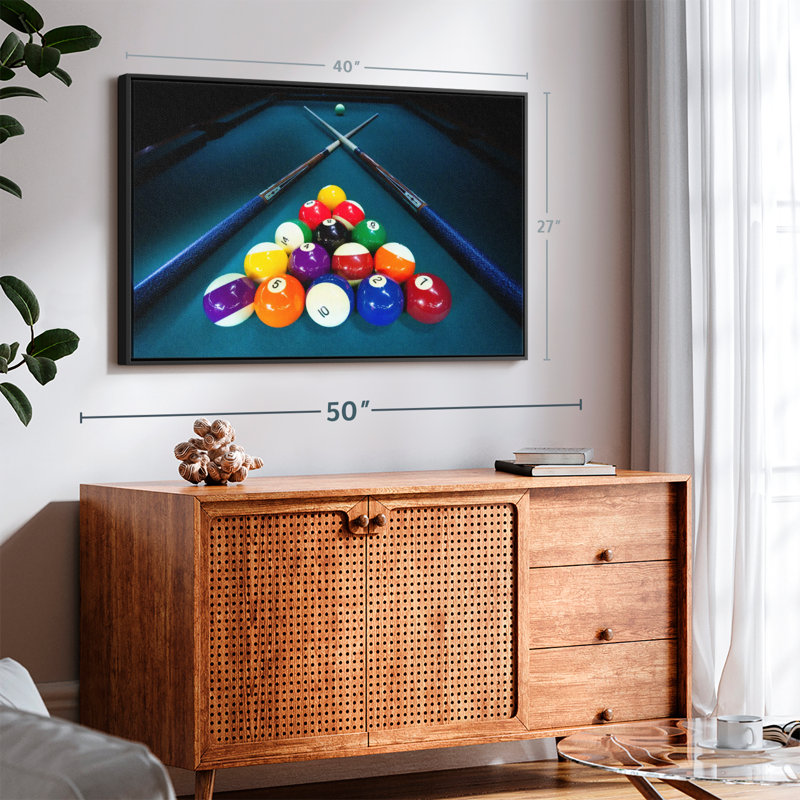 Billiard Cue Stick Triangle Canvas Print, 27" H x 40" W