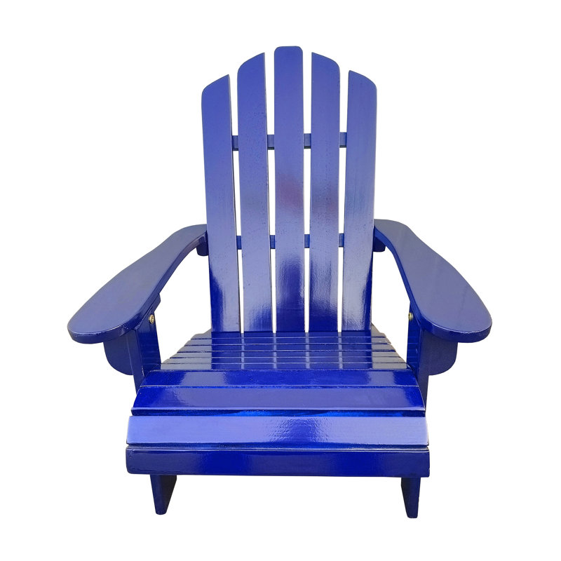 Reclining Wooden Outdoor Rocking Adirondack Chair, Blue