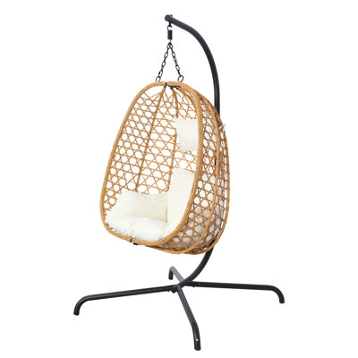 Wicker Hanging Egg Chair With Stand