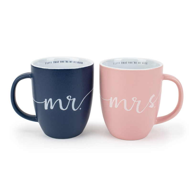 Tasses en céramique Mr et Mme - paquet de 2