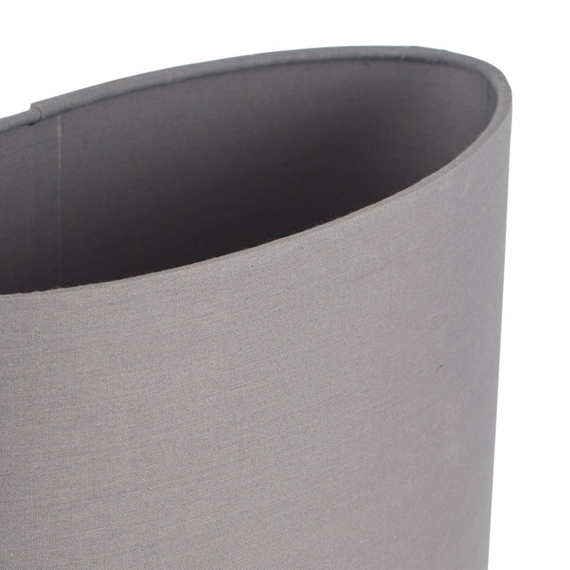 Lorentz 24cm H Cotton Oval Lamp Shade ( Screw On ), Steel Grey