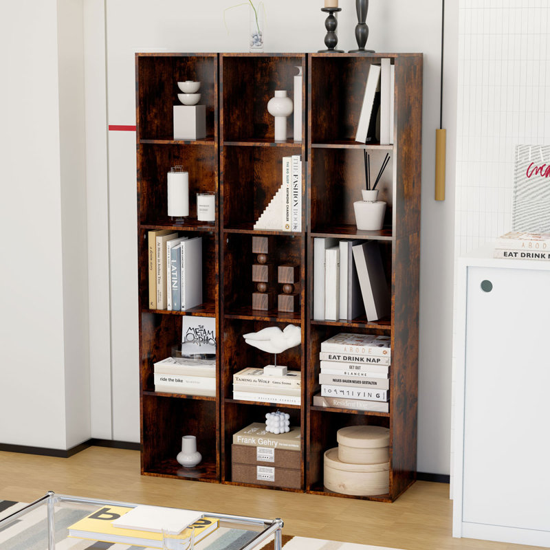 5-cube Bookcase, Freestanding Storage Cabinet, Closet Organizers And Storage For Bedroom, Study Room, Closet, Brown
