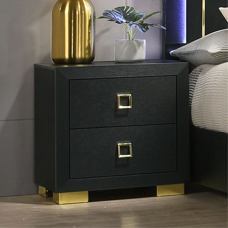 Superbe table de chevet en métal avec poignées en métal 1pc