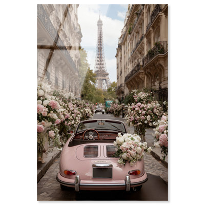 «Eiffel Blossom Ride», impression côtière Glam Art par Notoriart, prête à être suspendue, H 24 po x l 16 po
