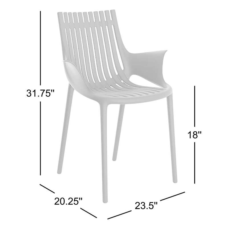 Ibiza Stacking Arm Chair, White