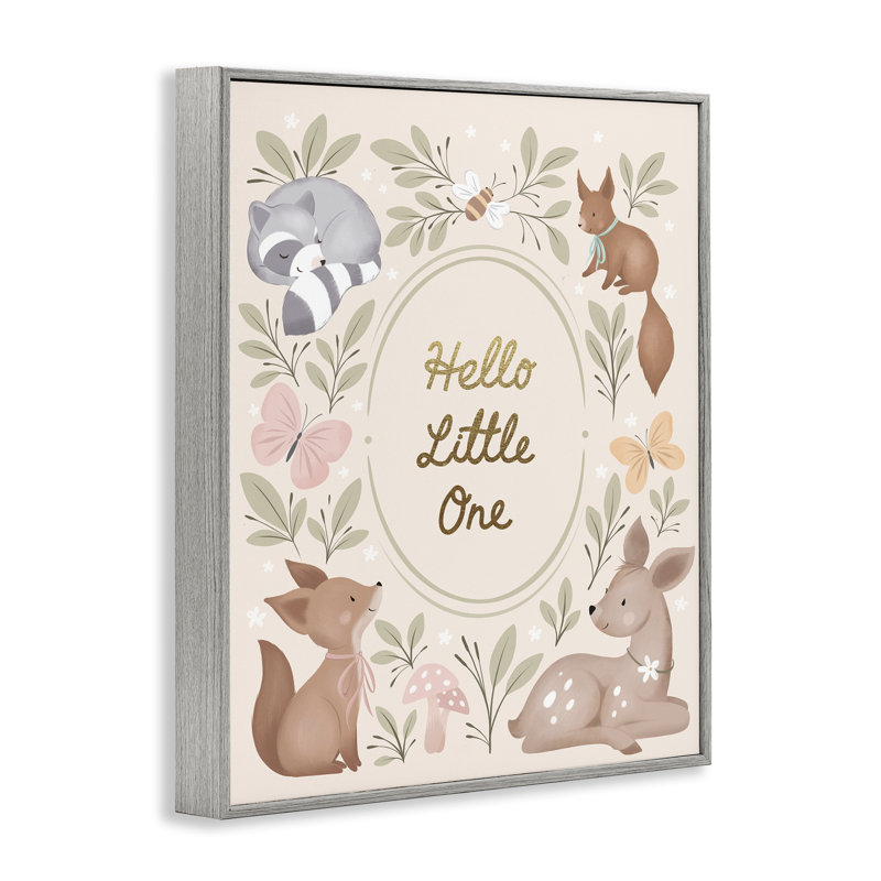 Hello Little One Animals, estampe numérique encadrée, design par Jo Taylor, H 14 po x l 11 po, Estampe numérique Farmhouse