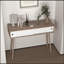 Table d'entrée avec 2 portes coulissantes blanches, console avec espace de rangement et pieds en bois, table de canapé derrière le canapé pour le couloir, salon, couleur naturelle-118038429