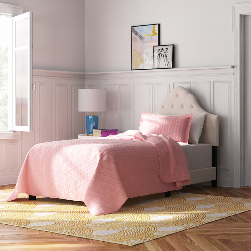 Ensemble de courtepointe réversible en microfibre Tessa, Courtepointe simple et 1 taie décorative, Lilas