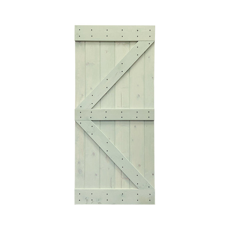 Porte de grange à panneaux en bois et métal K Series sans trousse de quincaillerie d'installation, H 30 po x l 84 po